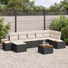 vidaXL Tuin Sofa Set met kussen 8 pcs Zwart en cr&egrave;me Poly Rattan