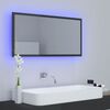 vidaXL Badkamerspiegel LED 90x8,5x37 cm acryl hoogglans grijs