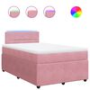 vidaXL Boxspring met matras fluweel roze 120x190 cm