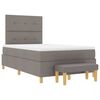 vidaXL Boxspring bed met matras met hoofdeinde Taupe 120 x 190 cm Stof
