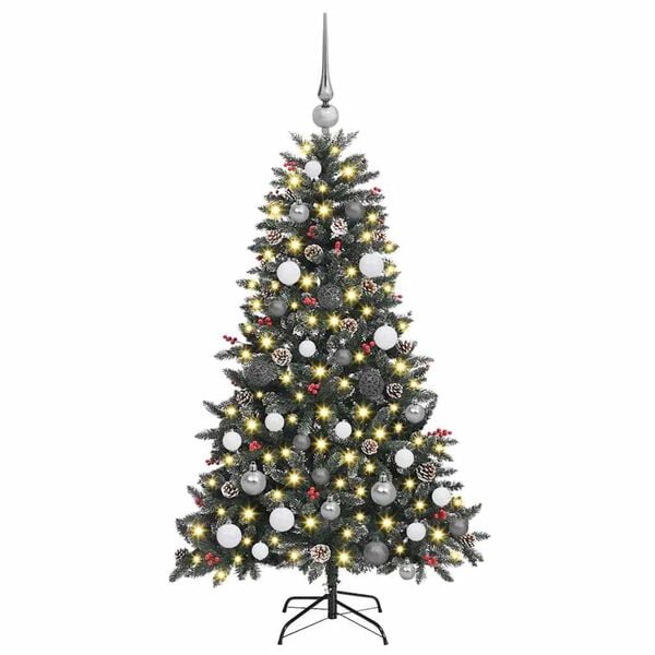 vidaXL Kunstkerstboom met 150 LED Groen 150 cm PVC en Plastic en Staal