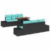 vidaXL Tuin Eetset 7 st 6-Aantal zitplaatsen Zwart en Blauwgroen