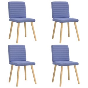 vidaXL Eetkamerstoelen 4 st stof jeansblauw