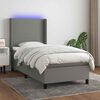 vidaXL Boxspring met matras en LED stof donkergrijs 80x200 cm