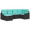 vidaXL Bankstel 6 st Zwart poly rattan
