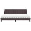 vidaXL Bed met matras "Hanko" stof donkerbruin 200x200 cm