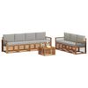 vidaXL Sofa-Sets 8 pcs Natuurlijk en Lichtgrijs Massief Acaciahout