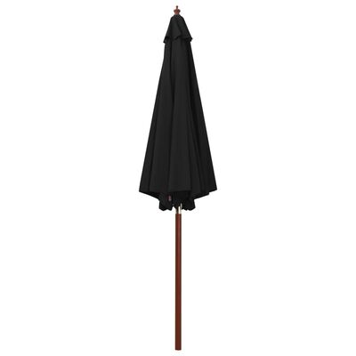 vidaXL Parasol met houten paal 300x258 cm zwart