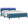 vidaXL LED Box Spring Bed met matras Donkerblauw 180 x 200 cm Fluweel