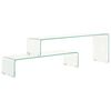 vidaXL 2-delige salontafelset 90x30x20/110x30x40 cm gehard glas
