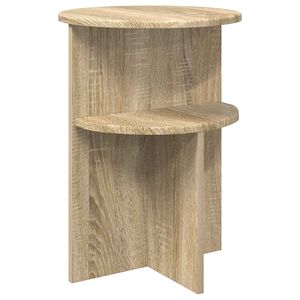 vidaXL Bijzettafel met opslag Sonoma Eiken &Oslash; 39,5 x 55 cm Bewerkt hout