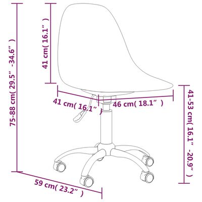vidaXL Kantoorstoel draaibaar polypropeen lichtgrijs