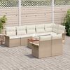 vidaXL Tuinbankenset met kussen 9 pcs Beige poly rattan
