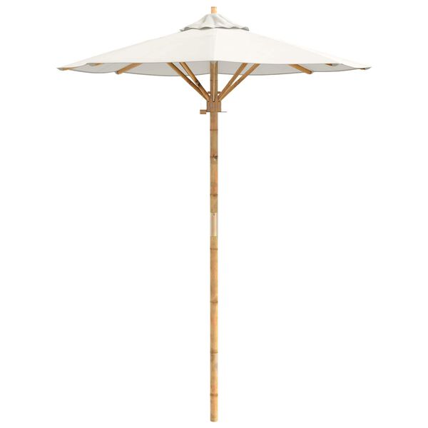 vidaXL Tuinparasol Cr&egrave;me Wit &Oslash; 270 x 260 cm Bamboe