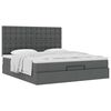 vidaXL Ottoman bed met matras 180x200cm stof donkergrijs