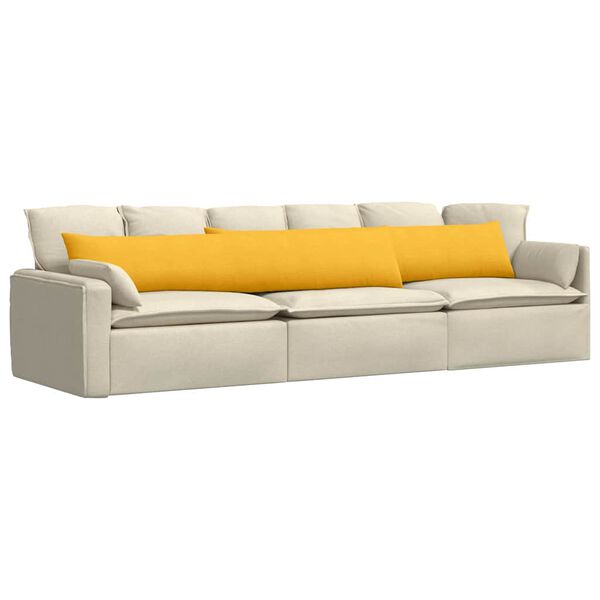 vidaXL Sofa Kussens 2 stuks Lichtgeel 200 x 40 cm Cordstof