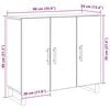vidaXL Dressoir Artisan Eiken 90 x 34 x 80 cm Bewerkt hout