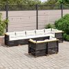 vidaXL 8-delige Loungeset met kussens poly rattan zwart