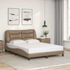vidaXL Bedframe zonder matras "Hvar" kunstleer cappuccinokleurig 140x200 cm