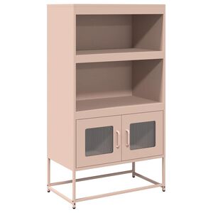 vidaXL Hoge kast 68x39x123 cm staal roze