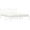 vidaXL Bedframe met hoofdbord metaal wit 150x200 cm