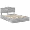 vidaXL Opslag bed met lade Grijs Sonoma 150 x 200 cm Bewerkt hout