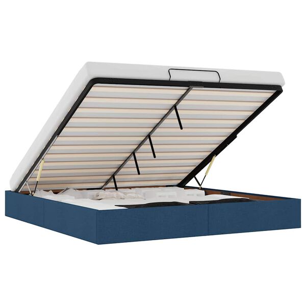 vidaXL Bedframe zonder matras 200x200 cm stof blauw