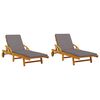 vidaXL Ligbedden 2 st met kussens 200x68x83 cm massief acaciahout