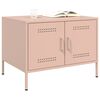 vidaXL Salontafel 68x50x50,5 cm staal roze