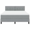vidaXL Boxspring bed met matras Lichtgrijs 140 x 190 cm Stof