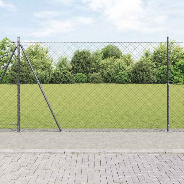 vidaXL Afrasteringspaal Grijs 10 x 1,6 m (40 x 40 mm gaas)