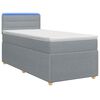 vidaXL Boxspring Bed met Matras en LED Lichtgrijs 90 x 190 cm Stof