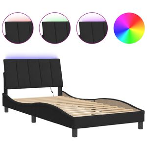 vidaXL Bedframe met LED zonder matras "Hanko" fluweel zwart 100x200 cm