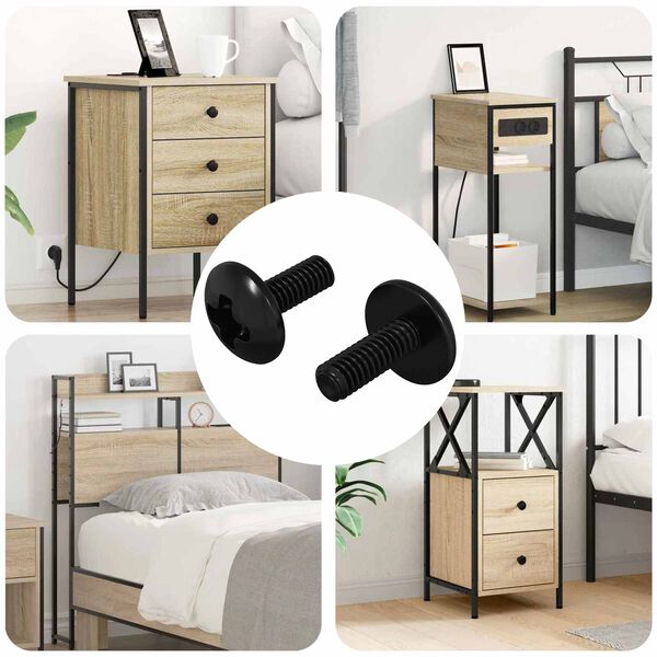 vidaXL Sleeve Schroeven 2 pcs Zwart M4 x 10 mm Staal