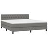 vidaXL Boxspring met matras stof donkergrijs 180x200 cm