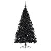 vidaXL Kunstmatig Voorverlicht Kerstboom met 300 LED Zwart 210 cm PVC