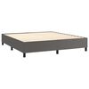 vidaXL Boxspring met matras en LED kunstleer grijs 180x200 cm