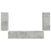 vidaXL TV Wandkast Set Wandgemonteerd 4 pcs Beton Grijs Bewerkt hout