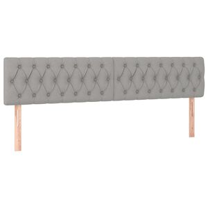 vidaXL Hoofdborden 180x7x78/88 cm stof lichtgrijs