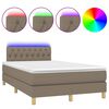 vidaXL Boxspring met matras en LED stof taupe 120x200 cm