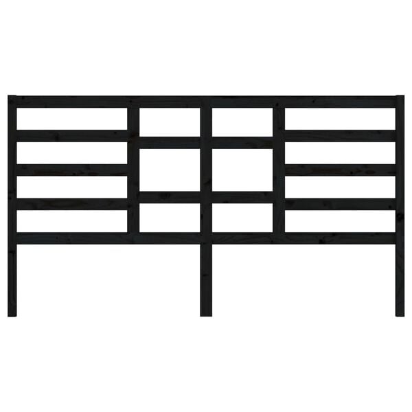 vidaXL Hoofdbord 186x4x104 cm massief grenenhout zwart
