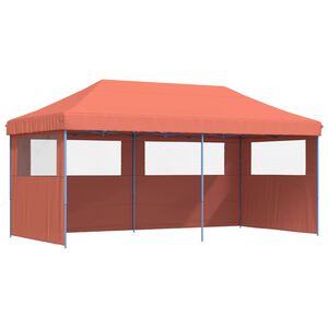 vidaXL Partytent inklapbaar pop-up met 3 zijwanden terracottakleurig