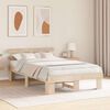 vidaXL Bedframe met hoofdeinde Naturel 135 x 190 cm Massief grenenhout