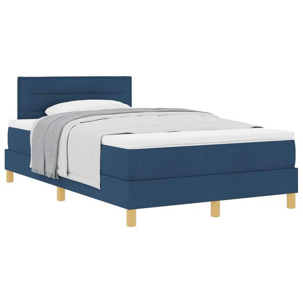 vidaXL Boxspringbed met matras met hoofdeinde Blauw 120 x 190 cm Stof