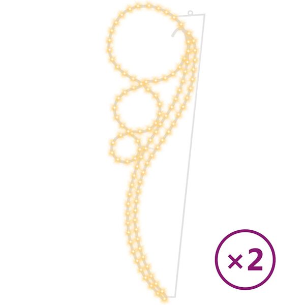 vidaXL Lichtkabels 2 st balvormig warmwit 115,5x35x4,5 cm