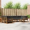 vidaXL Buiten bankenset met kussen 6 pcs Natuurlijk en Antraciet