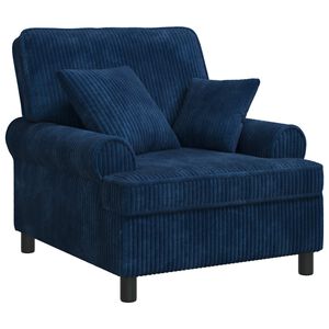 vidaXL XL fauteuil met kussens Marineblauw 1,5 Lijnen Stof