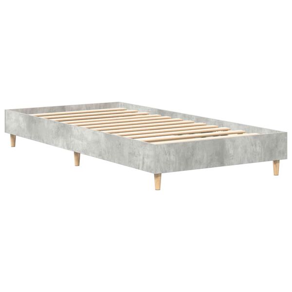 vidaXL Bedframe zonder matras 75x190 cm spaanplaat betongrijs