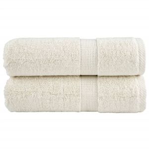 vidaXL Premium washandjes SOLUND 2 stuks cr&egrave;me 30x30 cm 600 g/m2