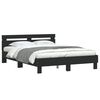 vidaXL Bedframe met hoofdeinde en LED zwart 140x190 cm